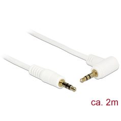   Delock Stereo Jack kábel 3.5 mm 3 pin apa > apa 2 m 90° fehér