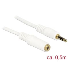   Delock Stereo Jack hosszabbító kábel 3.5 mm 3 pin apa > anya 0.5 m fehét