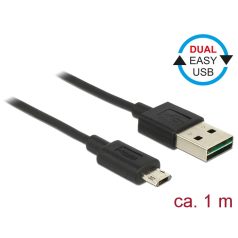   Delock Kábel, EASY-USB 2.0-s A-típusú csatlakozódugó > EASY-USB 2.0-s Micro-B típusú csatlakozódugó,