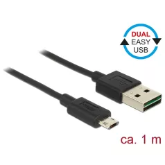  Delock Kábel, EASY-USB 2.0-s A-típusú csatlakozódugó > EASY-USB 2.0-s Micro-B típusú csatlakozódugó,