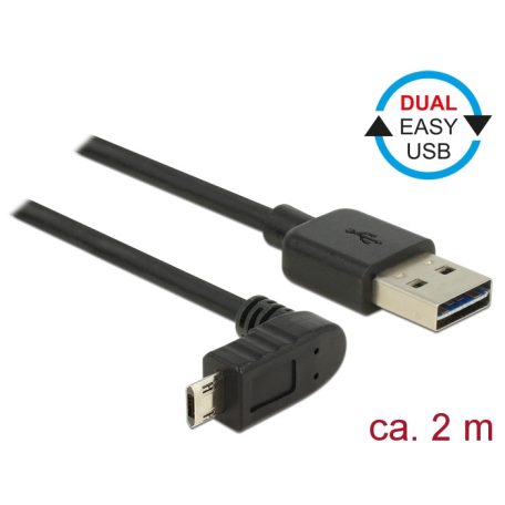 Delock Kábel, EASY-USB 2.0-s A-típusú csatlakozódugó > EASY-USB 2.0-s Micro-B típusú csatlakozódugó,