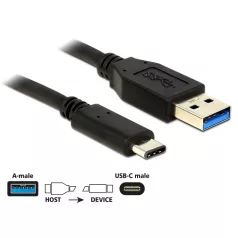   Delock Kábel USB 10 Gbps (USB 3.1, Gen 2), A típusú csatlakozódugó > USB Type-C 1m hosszú fekete