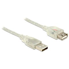   Delock USB 2.0-s bővítőkábel A-típusú csatlakozódugóval > USB 2.0-s, A-típusú csatlakozóhüvellyel 1m