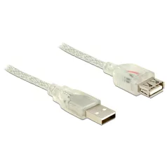   Delock USB 2.0-s bővítőkábel A-típusú csatlakozódugóval > USB 2.0-s, A-típusú csatlakozóhüvellyel 2m