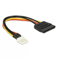   Delock Tápkábel SATA 15 tűs apa > 4 tűs floppy apa 15 cm