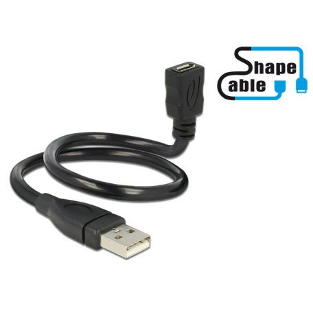 Delock kábel USB 2.0 Type-A apa > USB 2.0 Micro-B anya ShapeCable 0,35 m