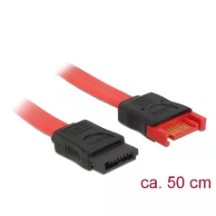   Delock SATA 6 Gb/s-s bővítőkábel csatlakozódugóval > SATA-s, csatlakozóhüvellyel, 50 cm, piros