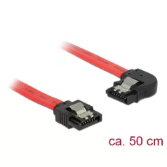   Delock 6 Gb/s sebességet biztosító SATA-kábel egyenes csatlakozódugóval > balra néző SATA-csatlakozó