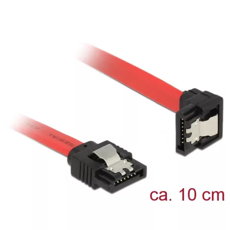 Delock 6 Gb/s SATA-kábel 10cm > lefelé nézo SATA-csatlakozóhoz