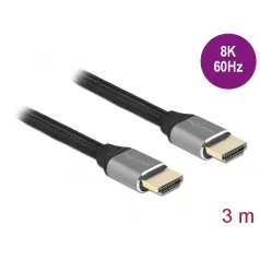   Delock Ultra nagy sebességű HDMI kábel 48 Gbps 8K 60 Hz szürke 3 m tanúsítvánnyal