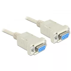 Delock soros null modem kábel, 9 pin anya / anya, 1,8 m