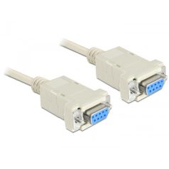 Delock soros null modem kábel, 9 pin anya / anya, 3 m