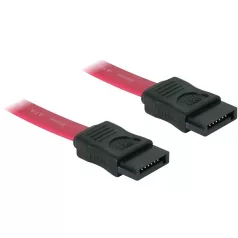   Delock SATA piros, egyenes/egyenes csatl., 50 cm-es összekötő kábel