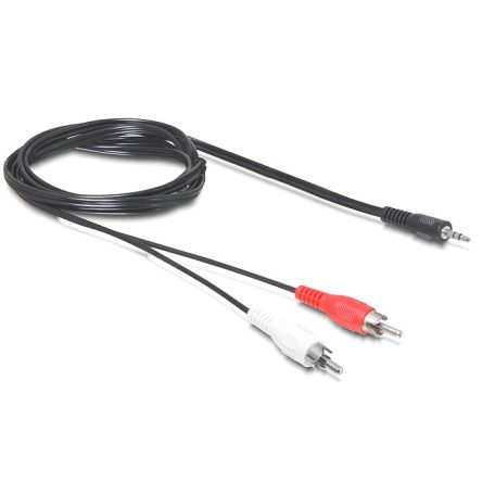 Delock kábel, audio DC jack 3.5 mm apa > 2 x RCA apa, 5 m