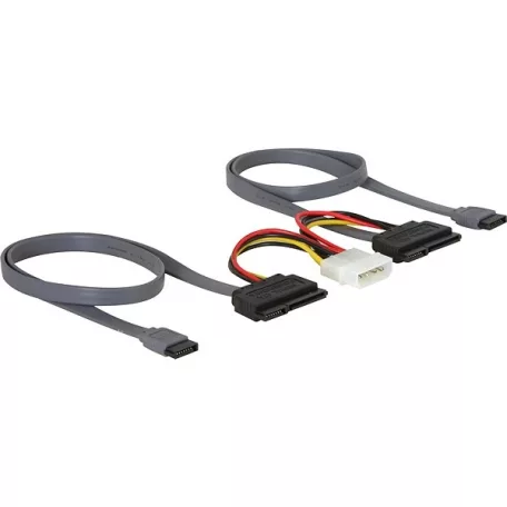 Delock SATA kábel 2 HDD-hez, all in one, 3Gbs, 10cm/50 cm