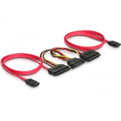 Delock SATA kábel 2 HDD-hez, all in one, 3 Gbs, 20cm/50cm