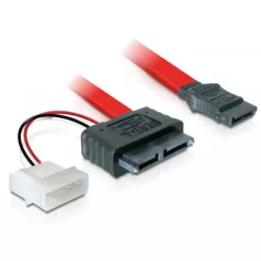   Delock SATA Slimline anya – 7 tűs SATA + 2 tűs hálózati, átalakító kábel
