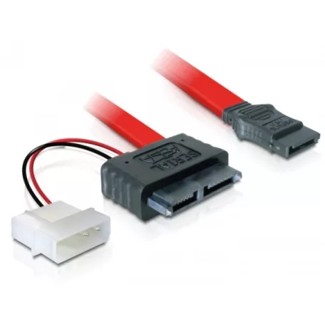 Delock SATA Slimline anya – 7 tűs SATA + 2 tűs hálózati, átalakító kábel