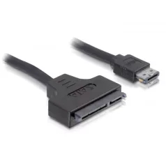   Delock eSATAp 12V – 22 tűs SATA 21” / 31” átalakító kábel, 0,5 m.
