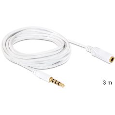   Delock audio sztereo Jack 3.5 mm apa / anya IPho 4 pin kábel, 3 m