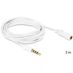   Delock audio sztereo Jack 3.5 mm apa / anya IPho 4 pin kábel, 3 m