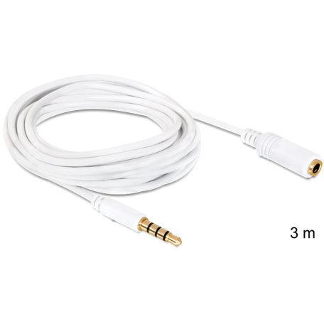 Delock audio sztereo Jack 3.5 mm apa / anya IPho 4 pin kábel, 3 m