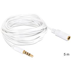 Delock audio sztereo Jack 3.5 mm apa / anya IPho 4 pin kábel, 5 m