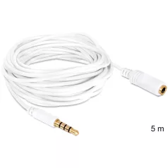   Delock audio sztereo Jack 3.5 mm apa / anya IPho 4 pin kábel, 5 m