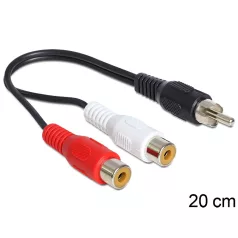 Delock RCA 2 x anya > RCA 1 x apa kábel, 0,2 m