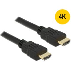   Delock nagy sebességű HDMI-kábel típusú Ethernet – HDMI A dugós > HDMI A dugós 4K 1,5 m