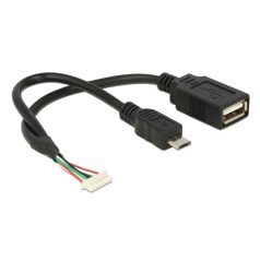   Delock kábel USB 2.0 tűs fejléc 1,25 mm 8 tűs anya>USB 2.0 Type-A anya + USB 2.0 Type Micro-B csatl.