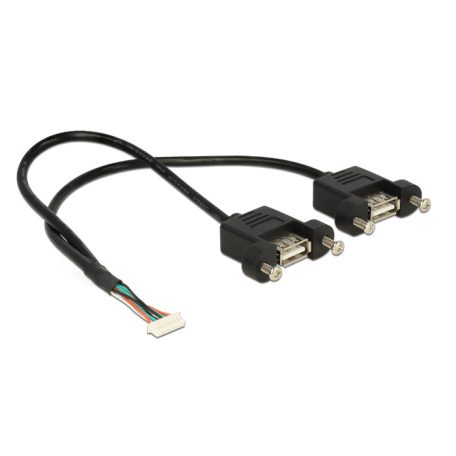 Delock USB 2.0-s kábel, 1,25 mm, 8 tűs > 2 x USB 2.0 A típusú ...