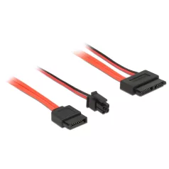   Delock SATA-kábel, 6 Gb/s, 7 tus csatlakozóhüvely + 4 tus csatlakozódugó > 13 tus Slim SATA-csatlako