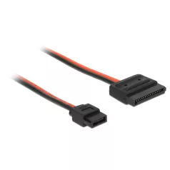   Delock SATA-tápkábel 15 tűs csatlakozóhüvellyel > Slim SATA-tápcsatlakozó 6 tűs csatlakozóhüvellyel,