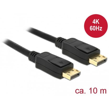 Delock Kábel Displayport 1.2 dugó > Displayport dugó 4K 60 Hz 10 m