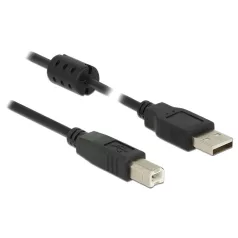   Delock USB 2.0-s kábel A-típusú csatlakozódugóval > USB 2.0-s, B-típusú csatlakozódugóval, 3,0 m, fe