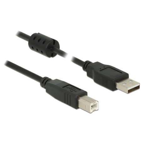 Delock USB 2.0-s kábel A-típusú csatlakozódugóval > USB 2.0-s, B-típusú csatlakozódugóval, 5,0 m, fe