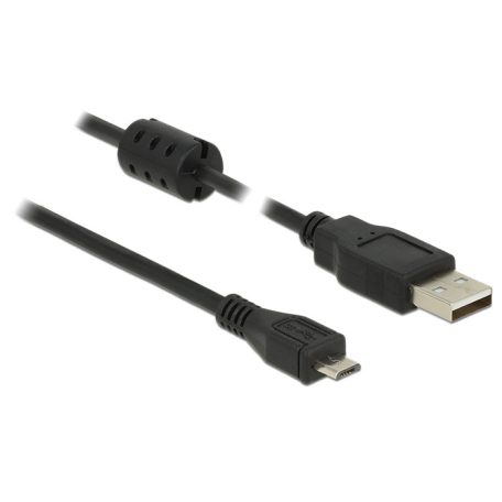 Delock USB 2.0-s kábel A-típusú csatlakozódugóval > USB 2.0 Micro-B csatlakozódugóval, 3,0 m, fekete