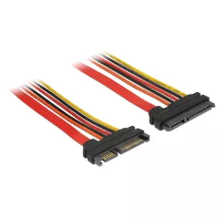   Delock Bovítokábel, SATA, 6 Gb/s, 22 tus csatlakozó > SATA 22 tus aljzat (3,3 V + 5 V + 12 V), 10 cm
