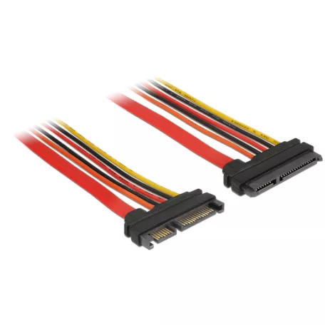 Delock Bovítokábel, SATA, 6 Gb/s, 22 tus csatlakozó > SATA 22 tus aljzat (3,3 V + 5 V + 12 V), 30 cm