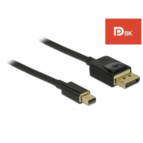 Delock Mini DisplayPort a DisplayPort-kábel 8K 60 Hz 1 m DP 8K ...