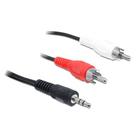 Delock Hangkábel, 3,5 mm-es sztereó csatlakozódugó > 2 x RCA-csatlakozódugó, 3 m