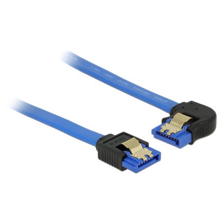 Delock SATA-kábel, 6 Gb/s, hüvely, egyenes > SATA hüvely, balra nézo ...