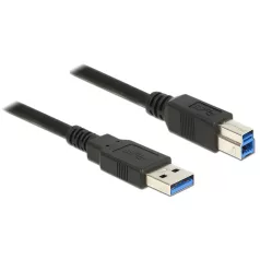   Delock USB 3.0-s kábel A-típusú csatlakozódugóval > USB 3.0-s, B-típusú csatlakozódugóval, 3,0 m, fe