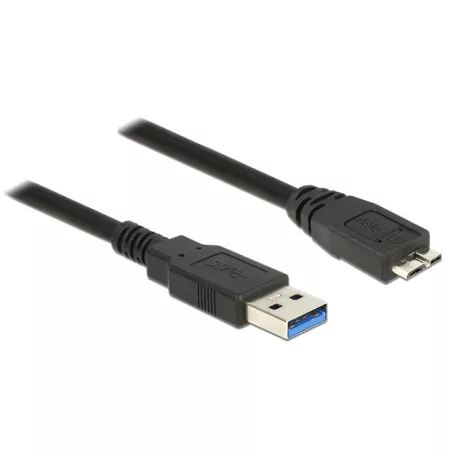 Delock USB 3.0-s kábel A-típusú csatlakozódugóval > USB 3.0-s, Micro-B-típusú csatlakozódugóval, 2,0