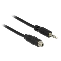   Delock 3.5 mm sztereó jack kábel anya csavarmenetes > 3.5 mm sztereó jack apa 100 cm