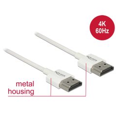   Delock HDMI-kábel Ethernettel - HDMI-A-csatlakozódugó > HDMI-A-csatlakozódugó, 3D, 4K, 2 m, vékony