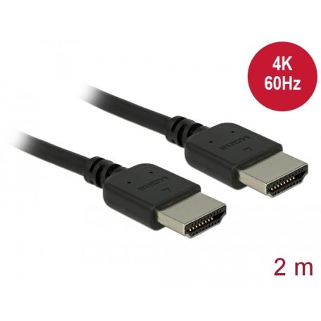 Delock Prémium HDMI kábel 4K 60 Hz 2 m