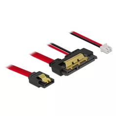   Delock SATA-kábel, 6 Gb/s, 7 tus csatlakozóhüvely + 2 tus csatlakozóhüvely > 22 tus SATA-csatlakozóh