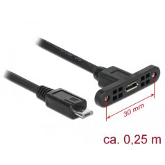   Delock Kábel, USB 2.0-s Micro-B típusú csatlakozóhüvely, panelrögzítés > USB 2.0-s Micro-B típusú cs